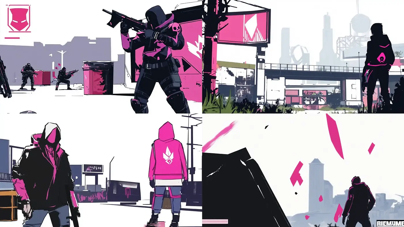 Stylized Digital Futurism with Bold Contrasts and Urban Sensibility - Midjourney sref style