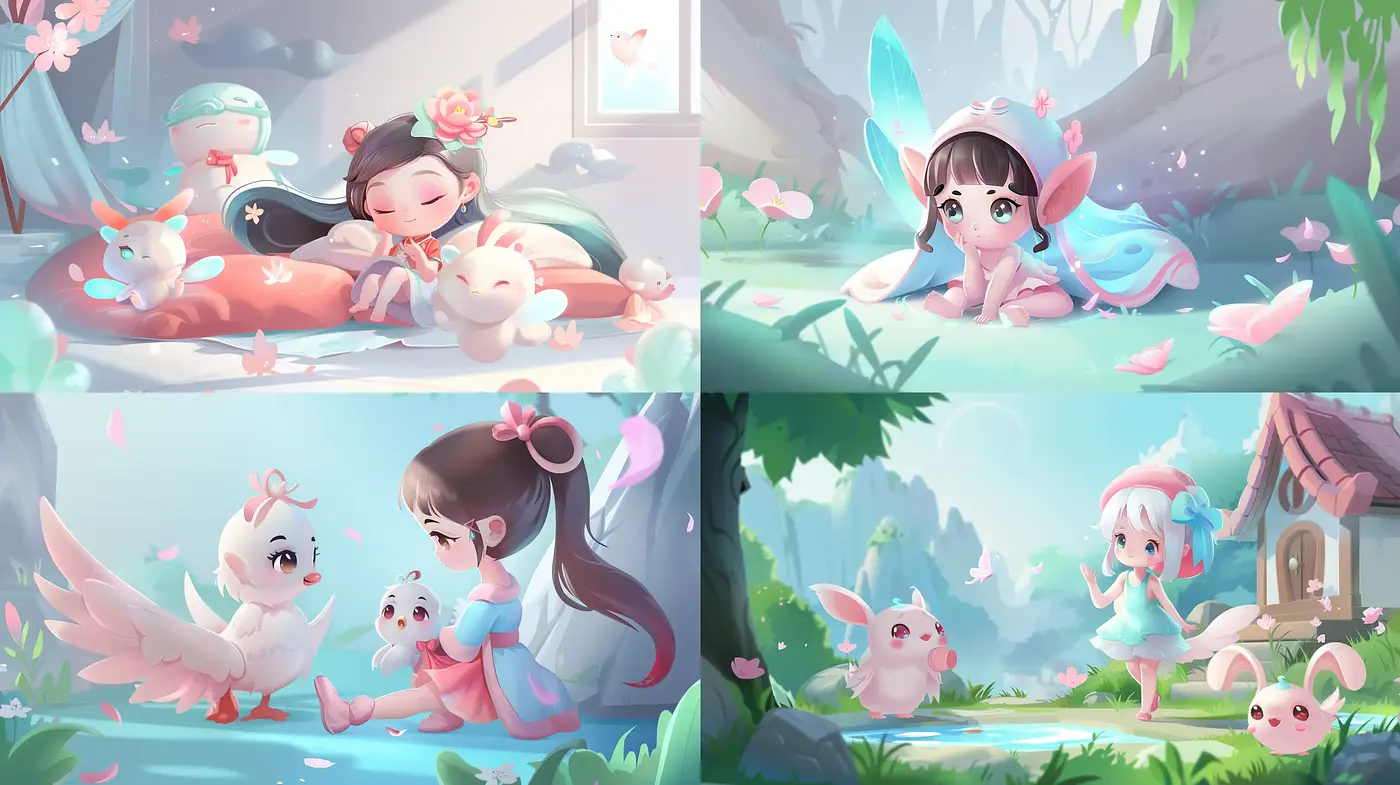 Enchanted Whimsy: A Homage to Soft Color Magic in Illustration - Midjourney sref style