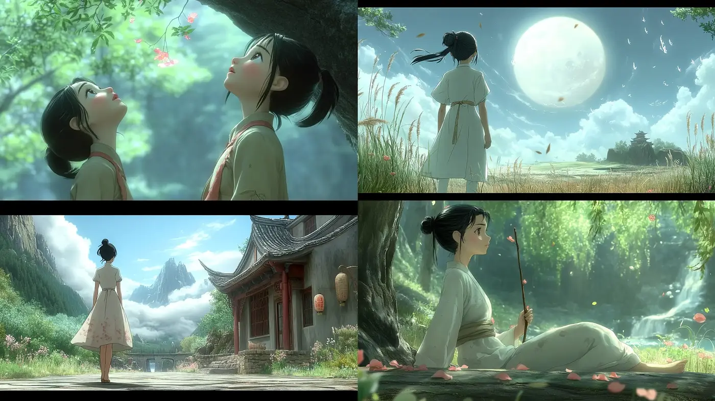 Enchanting Serenity of Dreamlike Asian Landscapes - Midjourney sref style