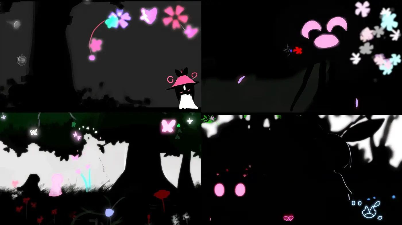 Nocturnal Whimsy: A Dreamlike Meld of Nature and Abstract Glows - Midjourney sref style
