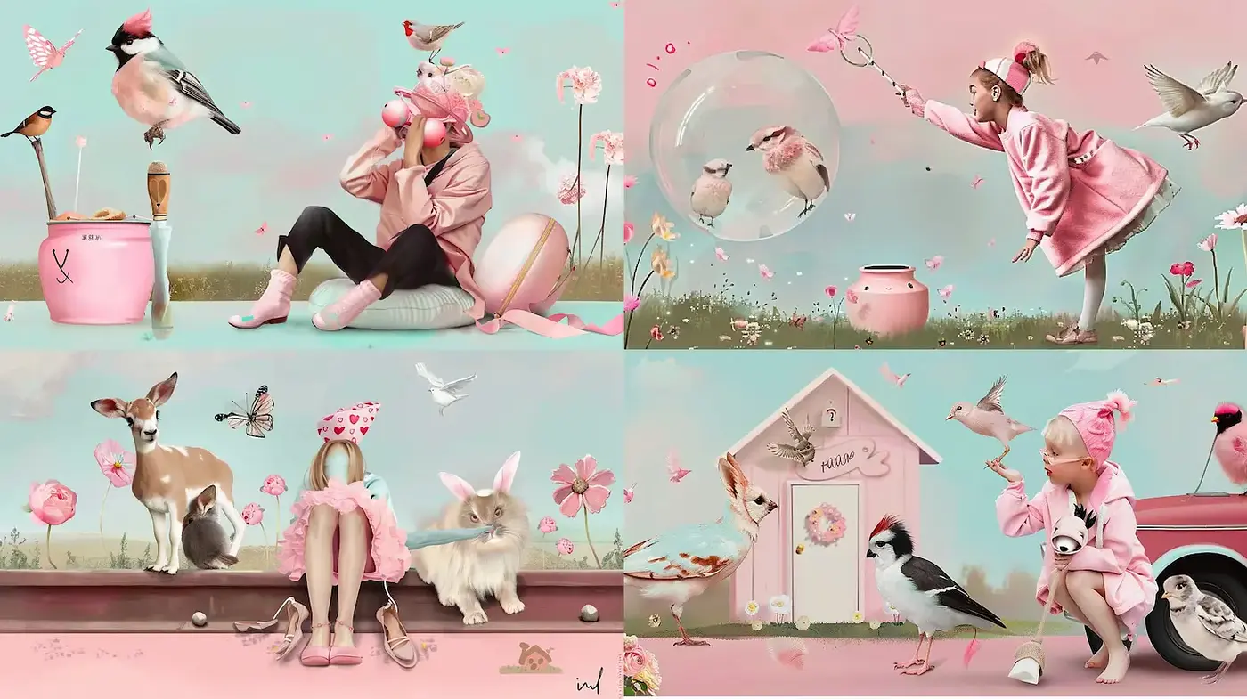 Whimsical and Dreamy Fantasy with Pastel Aesthetic - Midjourney sref style