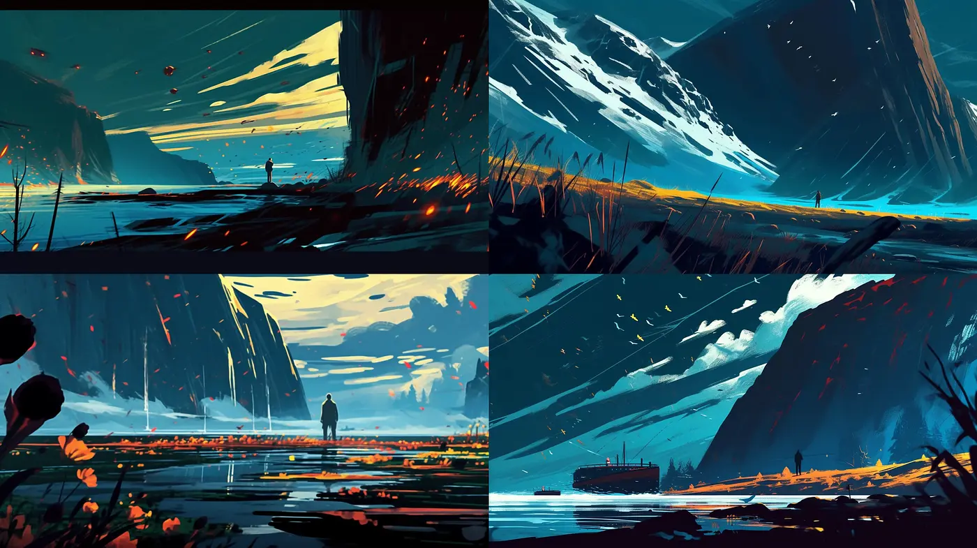 Dynamic Contrasts of Nature: An Exploration of Style Through Vivid Brushwork and Expressive Colors - Midjourney sref style