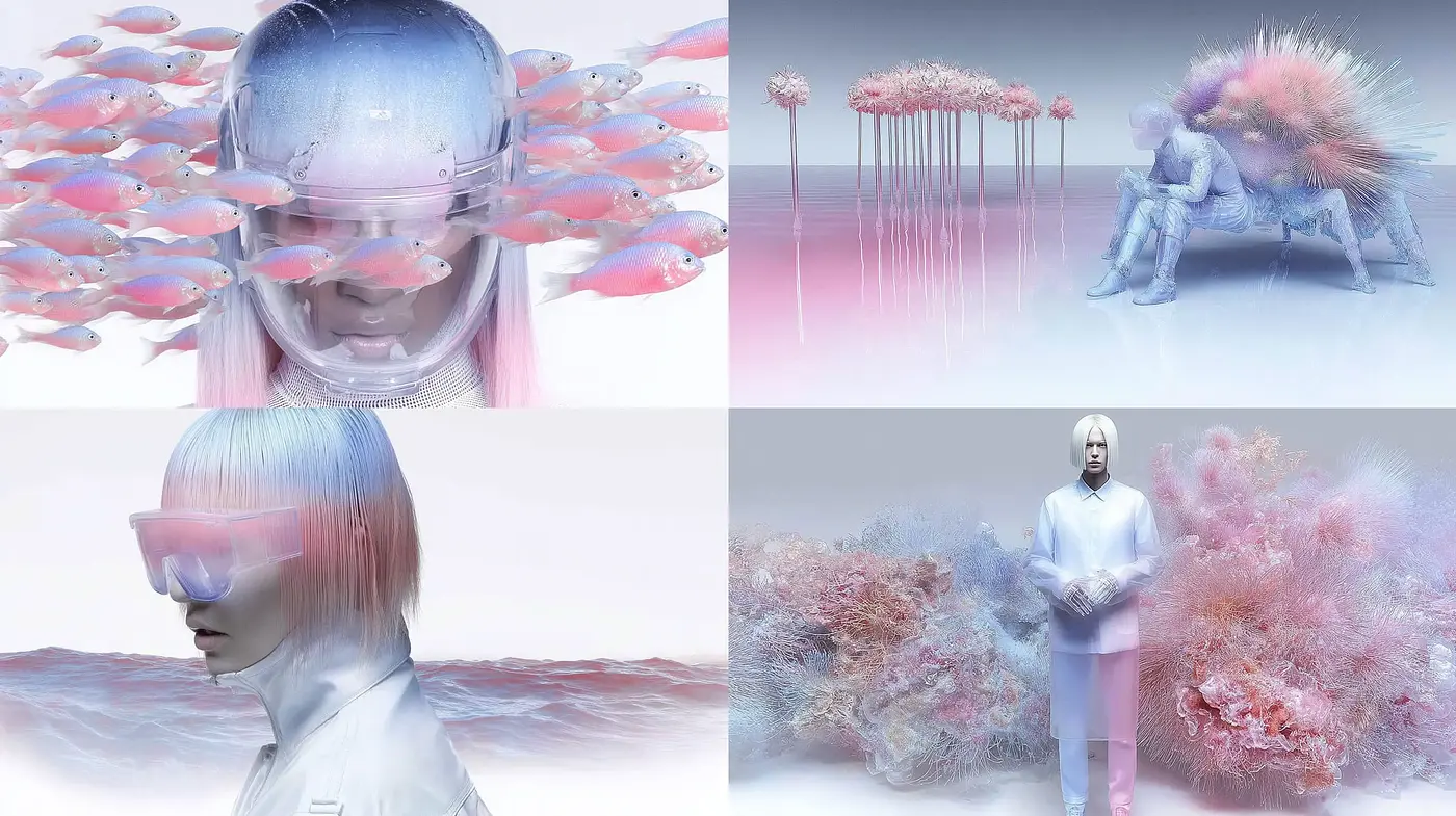 Futuristic Dreamscape with Ethereal Aesthetics - Midjourney sref style