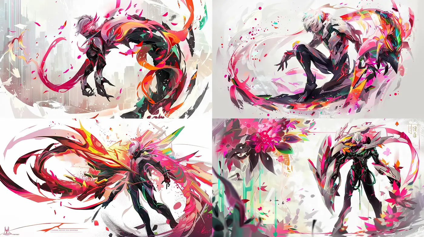 Energetic Brushstroke Fusion with a Contemporary Abstract Flair - Midjourney sref style