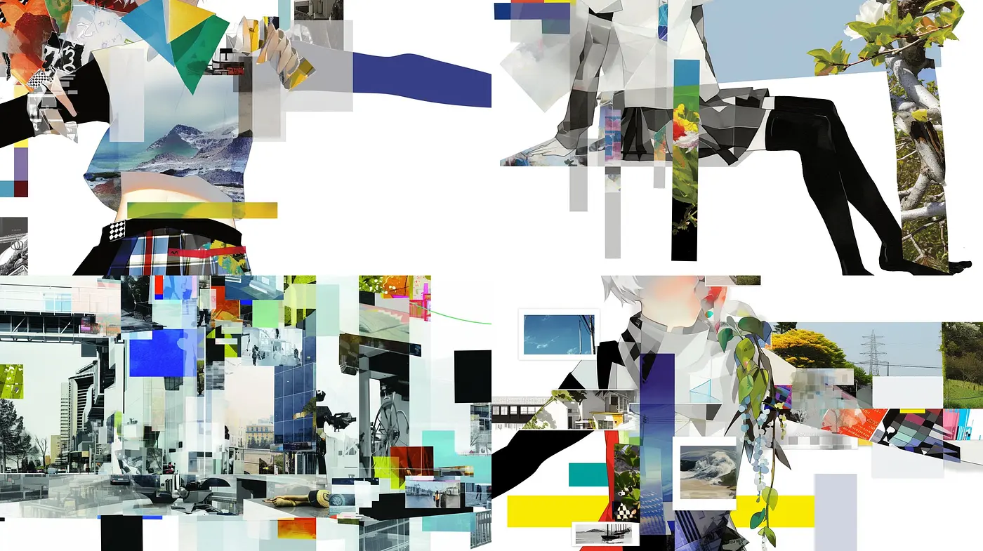Digital Fragmentation: A Modernist Synthesis of Abstract and Surrealist Forms - Midjourney sref style