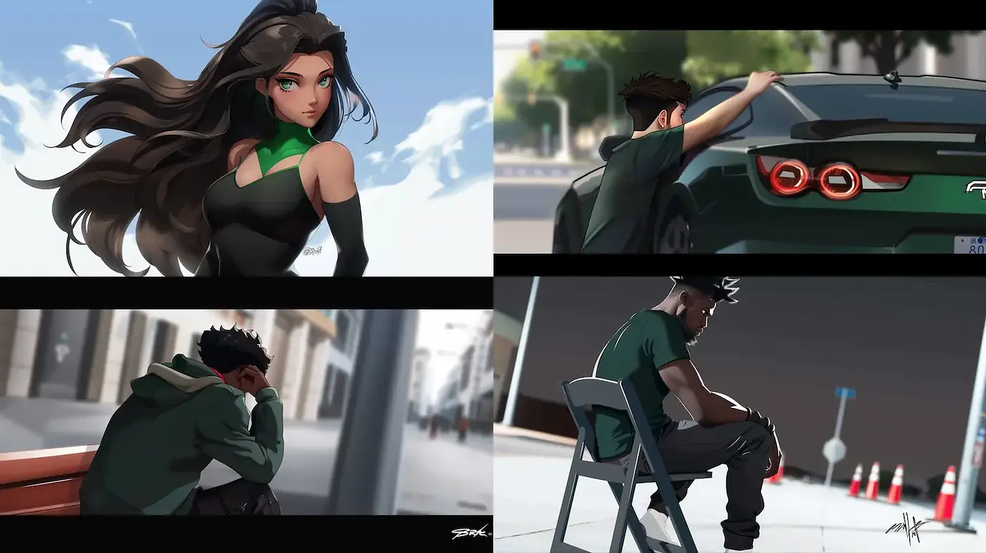 Dynamic and Emotional Urban Character Illustrations with a Modern Aesthetic - Midjourney sref style