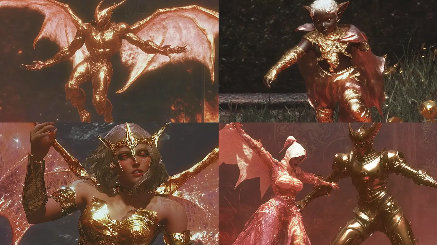 Ethereal Luminance: A Symphony of Golden Hues and Mythic Textures - Midjourney sref style