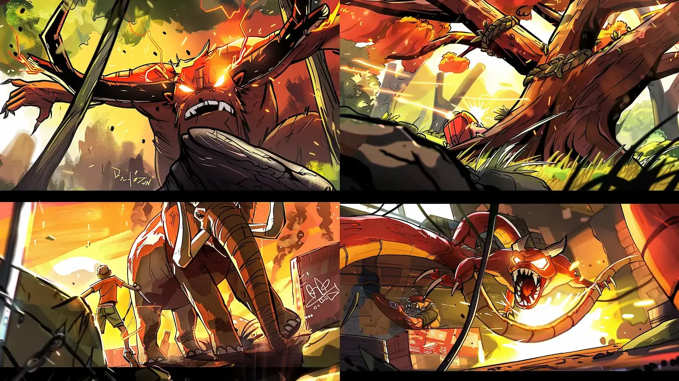 Vibrant and Dynamic Illustrations with Elemental Themes - Midjourney sref style