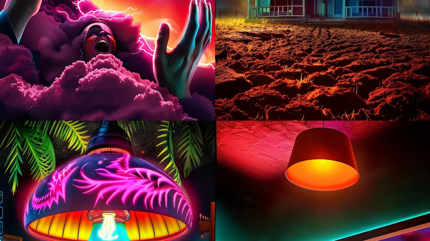 Electrifying Chromatic Visions of Surreal Worlds - Midjourney sref style