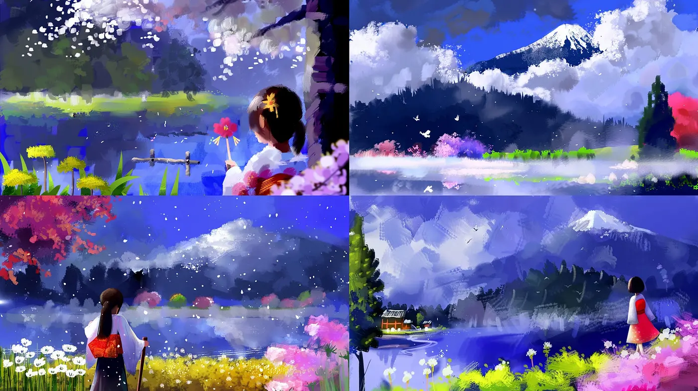 Impressionistic Nature Symphony with Anime Essence - Midjourney sref style