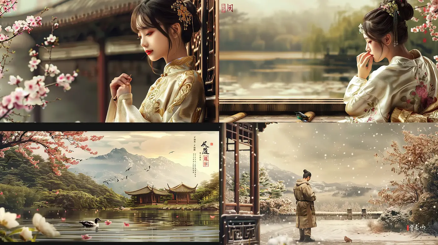 Tranquil Elegance: A Harmonious Blend of Nature and Serenity in Digital Artistry - Midjourney sref style