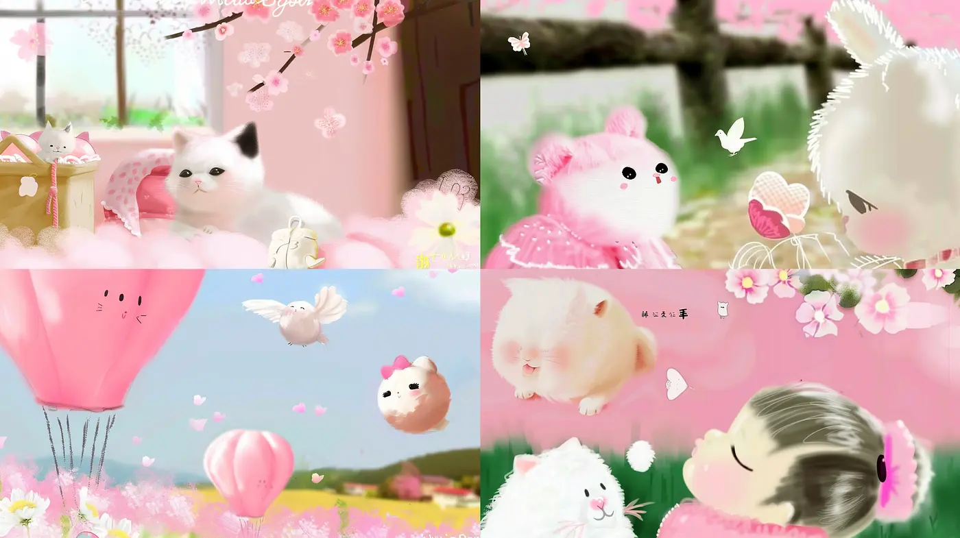 Whimsical Pastel Dreamscape with Serene Storybook Elegance - Midjourney sref style