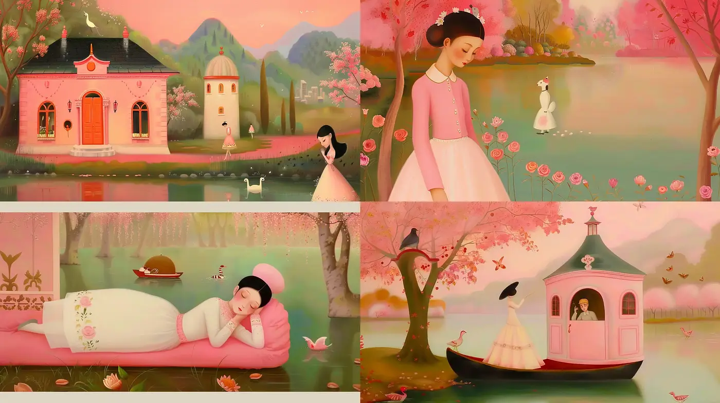 Serenading Springtime: Pastel Dreams and Whimsical Narratives - Midjourney sref style
