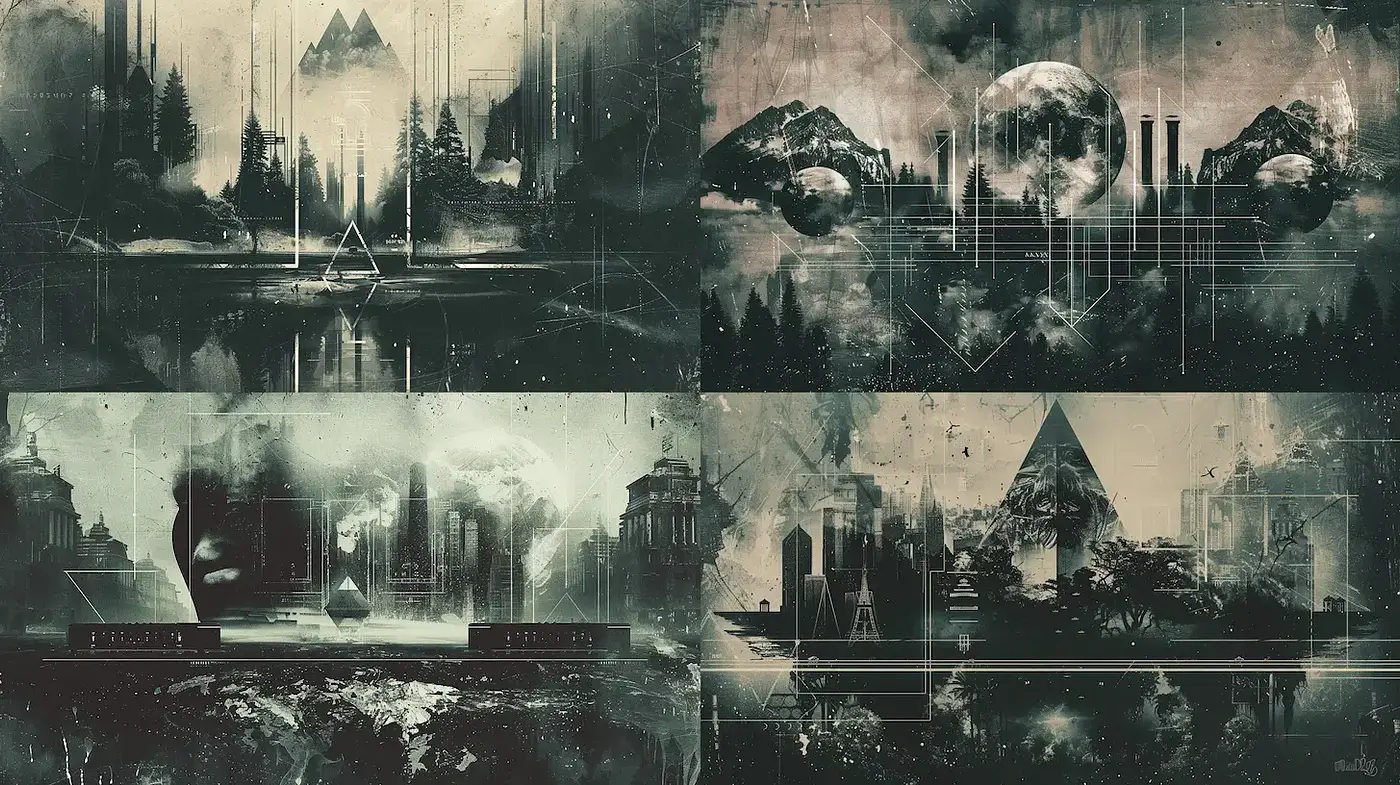 Mysterious and Ethereal Visions with Futuristic Elements - Midjourney sref style