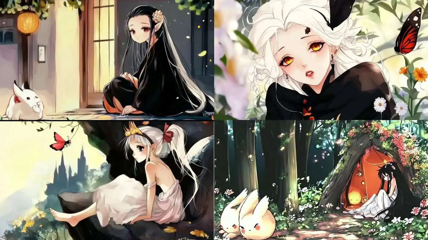 Enchanted Garden: A Radiant Anime-Inspired Dreamscape - Midjourney sref style