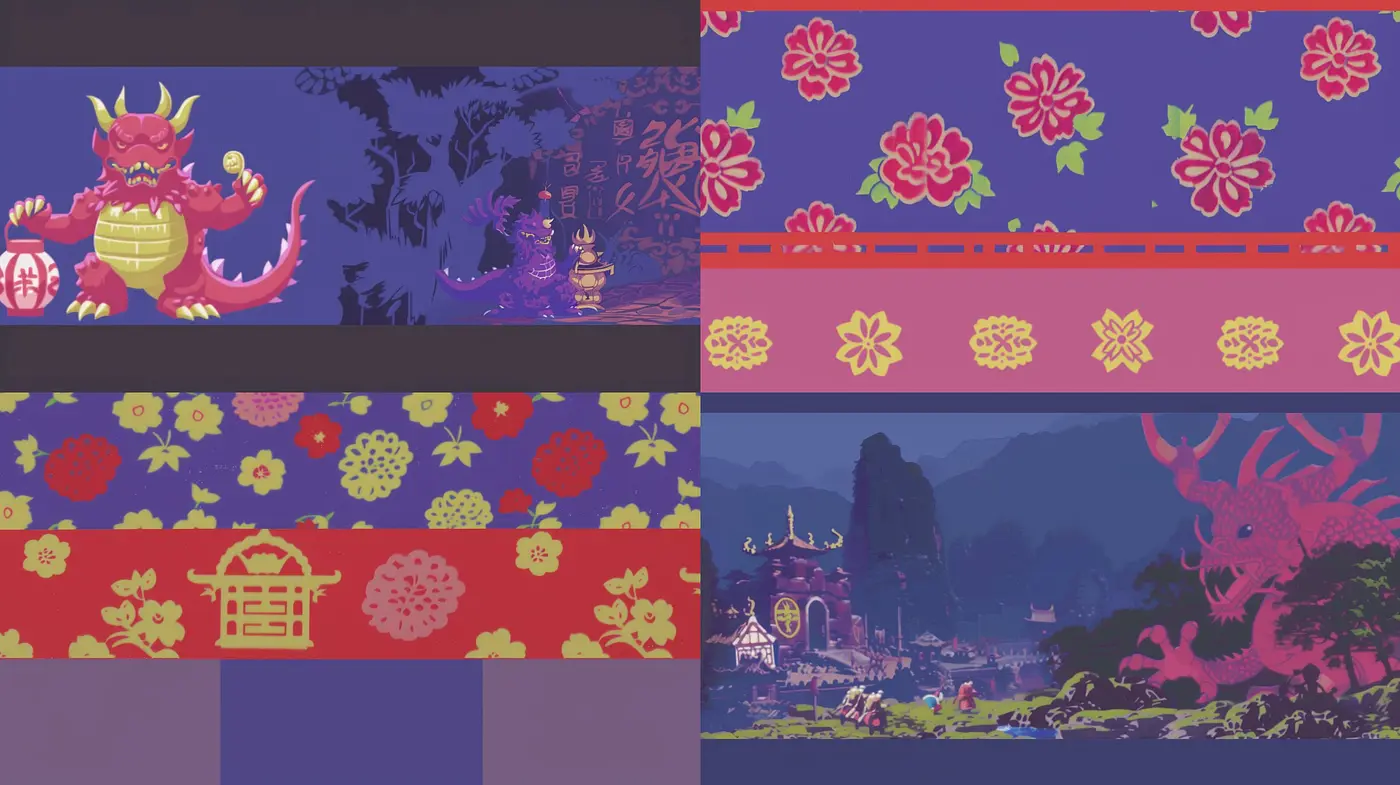 Whimsical Digital Brushwork with East Asian Mythological Essence - Midjourney sref style