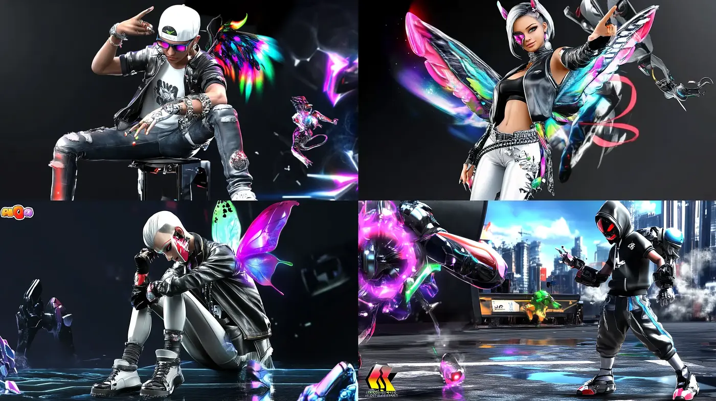 Cyberpunk Neon Aesthetics with Graffiti Art Fusion - Midjourney sref style