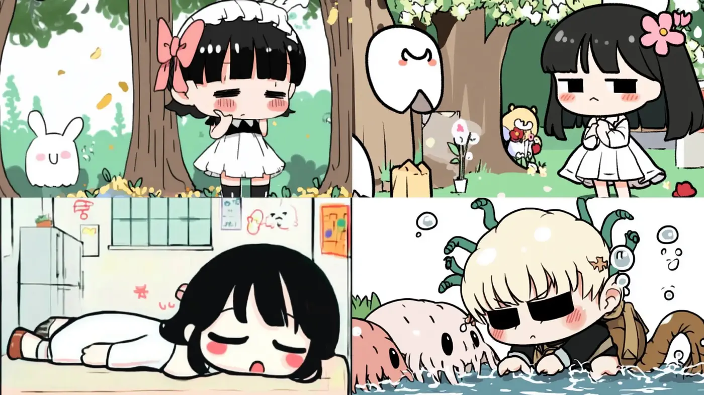 Playful and Expressive Chibi Anime-Inspired Digital Illustrations - Midjourney sref style