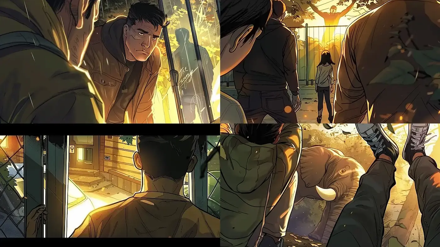 Dynamic Illustrative Style with Narrative Depth and Cinematic Light - Midjourney sref style