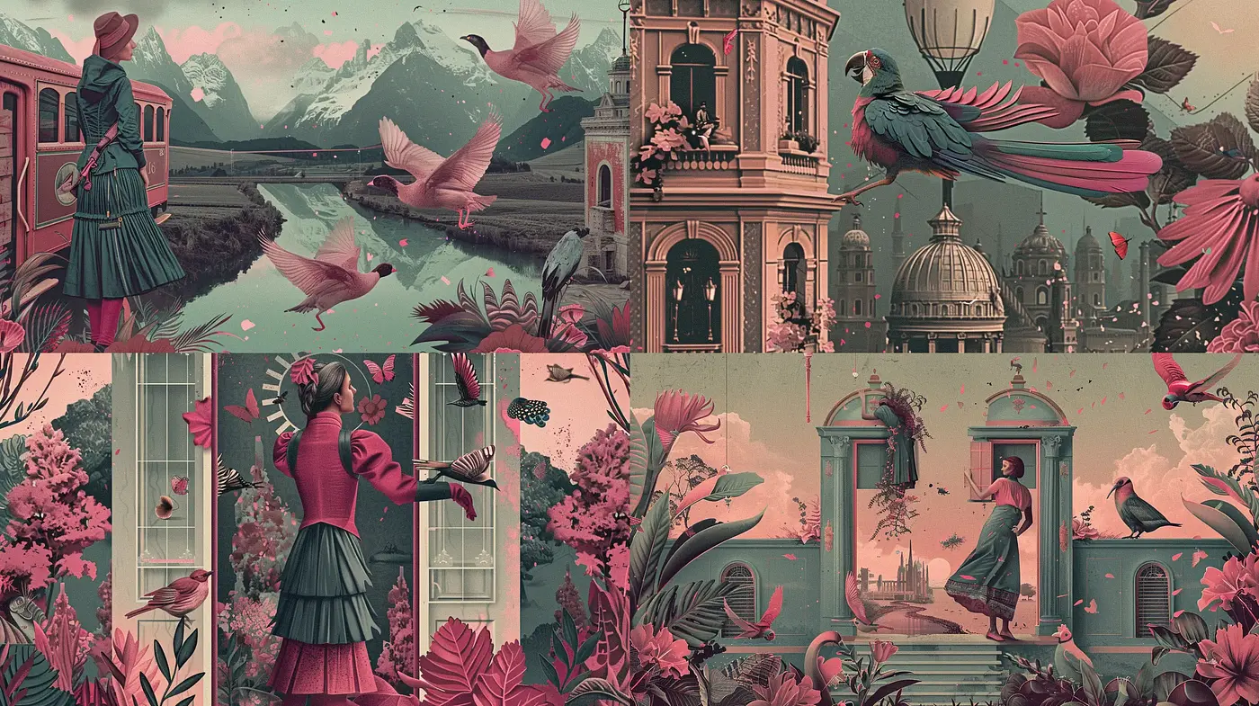 Pastoral Elegance in Muted Tones with Romantic Illustration Traits - Midjourney sref style