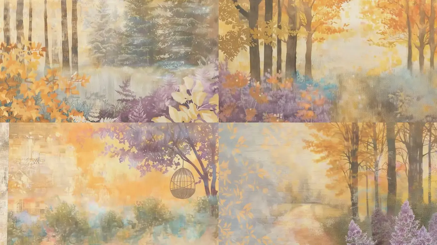 Autumnal Landscape with Dreamlike Quality and Soft Textures - Midjourney sref style