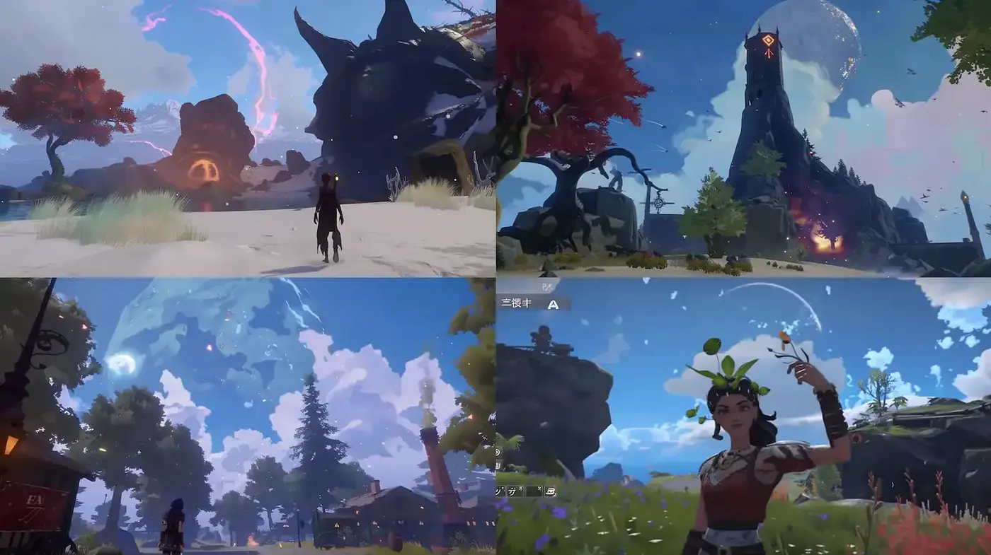 Vibrant and Ethereal Landscapes with Whimsical Characters - Midjourney sref style