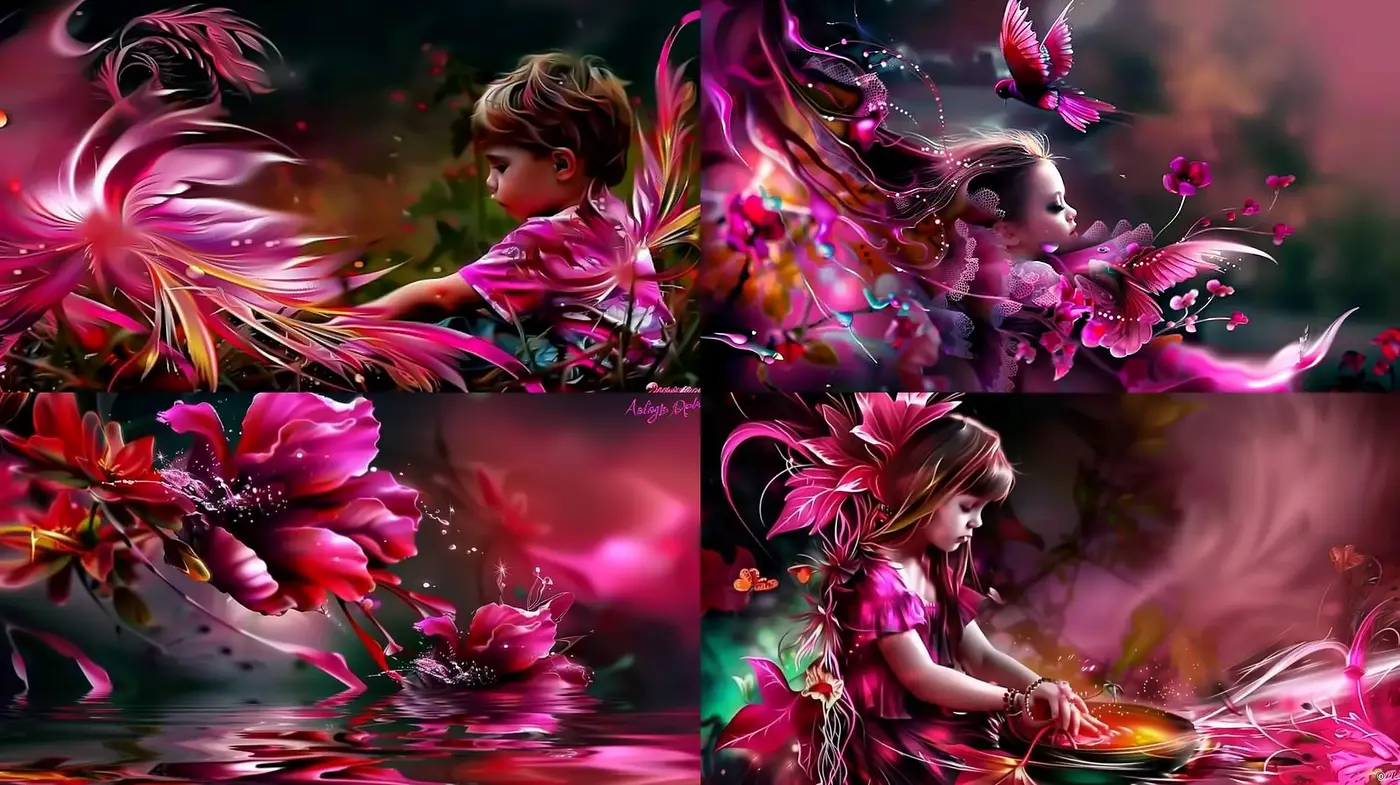 Enigmatic Euphoria of Floral Fantasy in Digital Artistry - Midjourney sref style