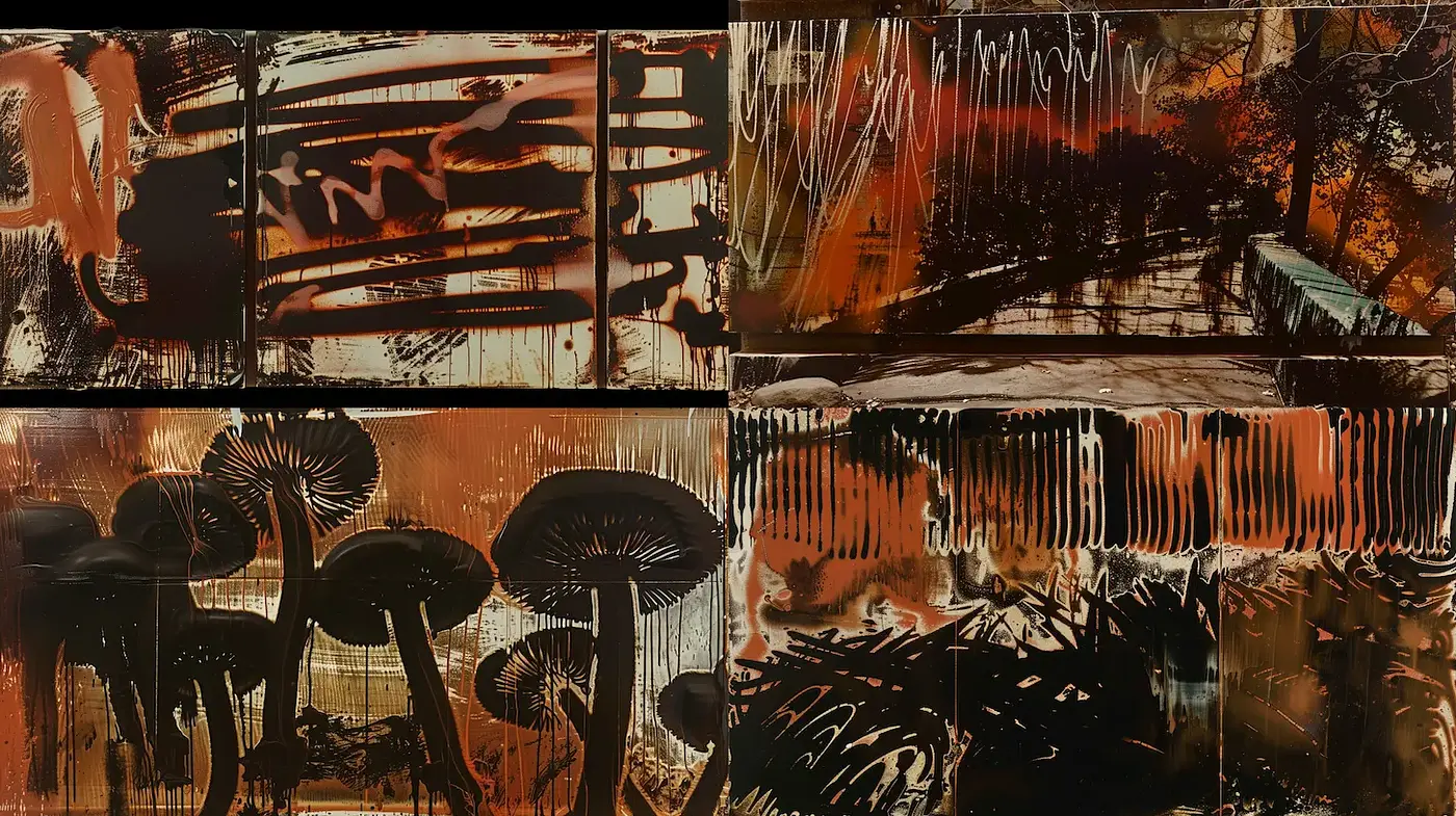Organic Abstract Expressionism with a Textured Earthy Aura - Midjourney sref style