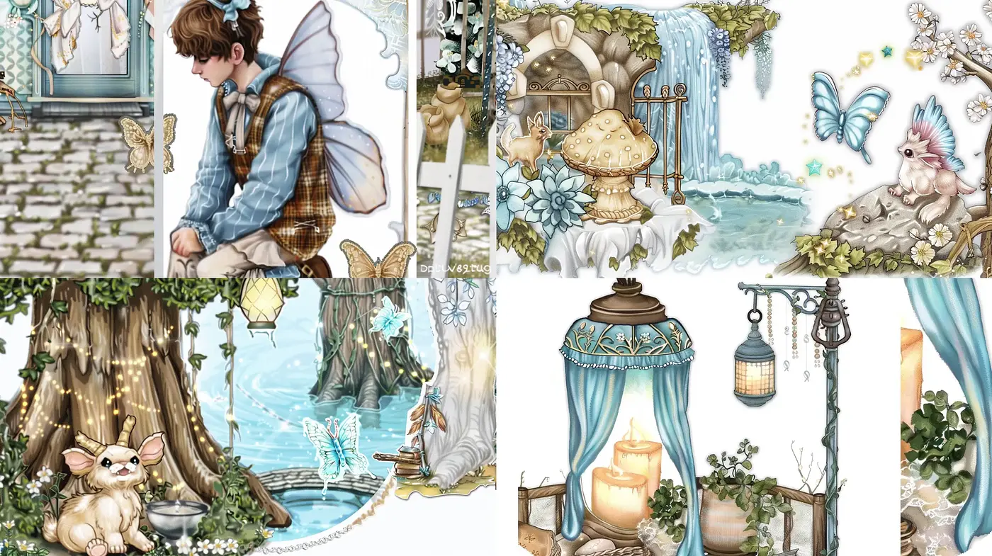 Enchanted Nature and Whimsy: A Consistent Fusion of Pastel Fantasy with Soft Textures - Midjourney sref style