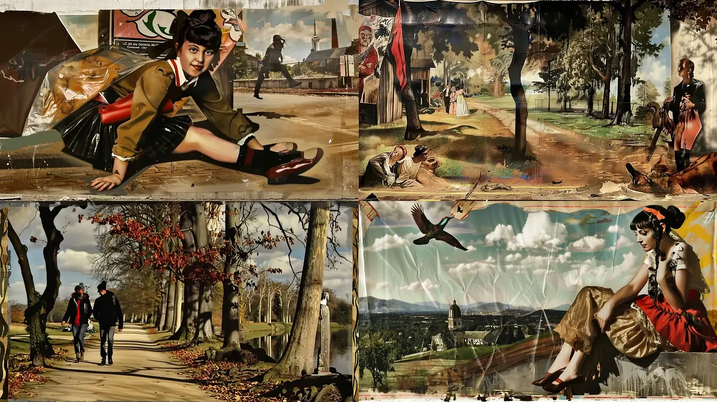 Timeless Elegance in Sepia-Toned Pastoral Vignettes - Midjourney sref style
