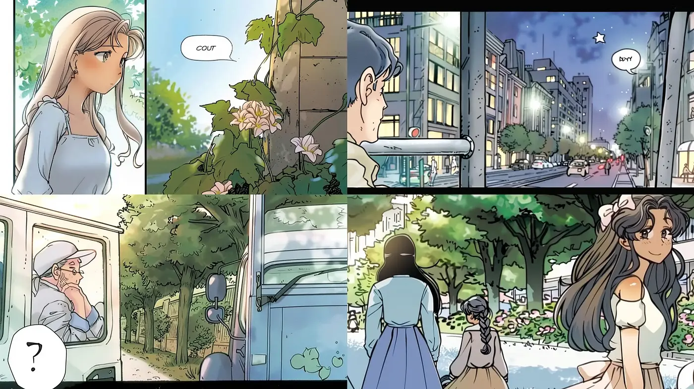 Consistent Luminous Cityscape in Soft Pastel Manga - Midjourney sref style