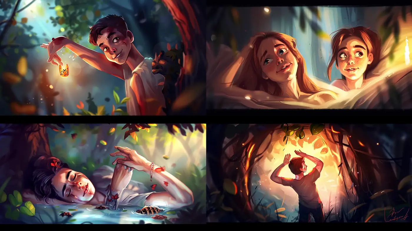 Enchanted Woodland Dreamscapes with a Luminous and Intimate Ambiance - Midjourney sref style