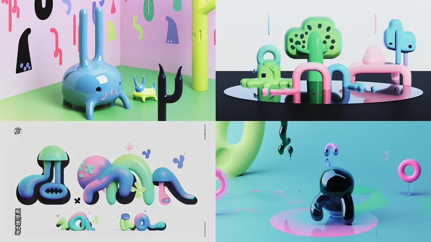 Surreal Dreamscapes with Glossy Finish and Vibrant Tones - Midjourney sref style
