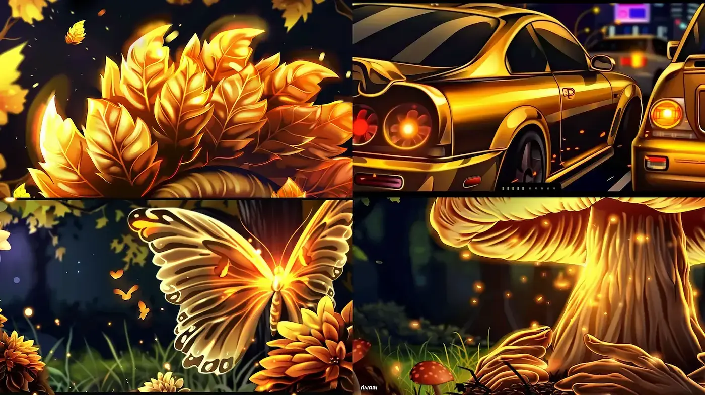 Vibrant Autumn Aesthetic with Dynamic Natural Elements and Soft Lighting - Midjourney sref style