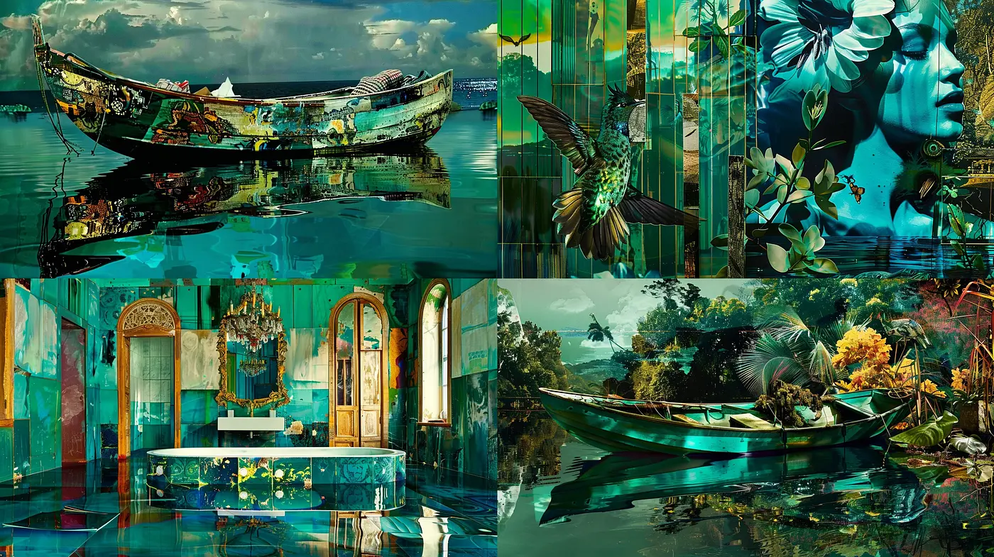 Ethereal Aquatic Dreamscape: A Fusion of Surrealism and Photorealistic Reflections - Midjourney sref style