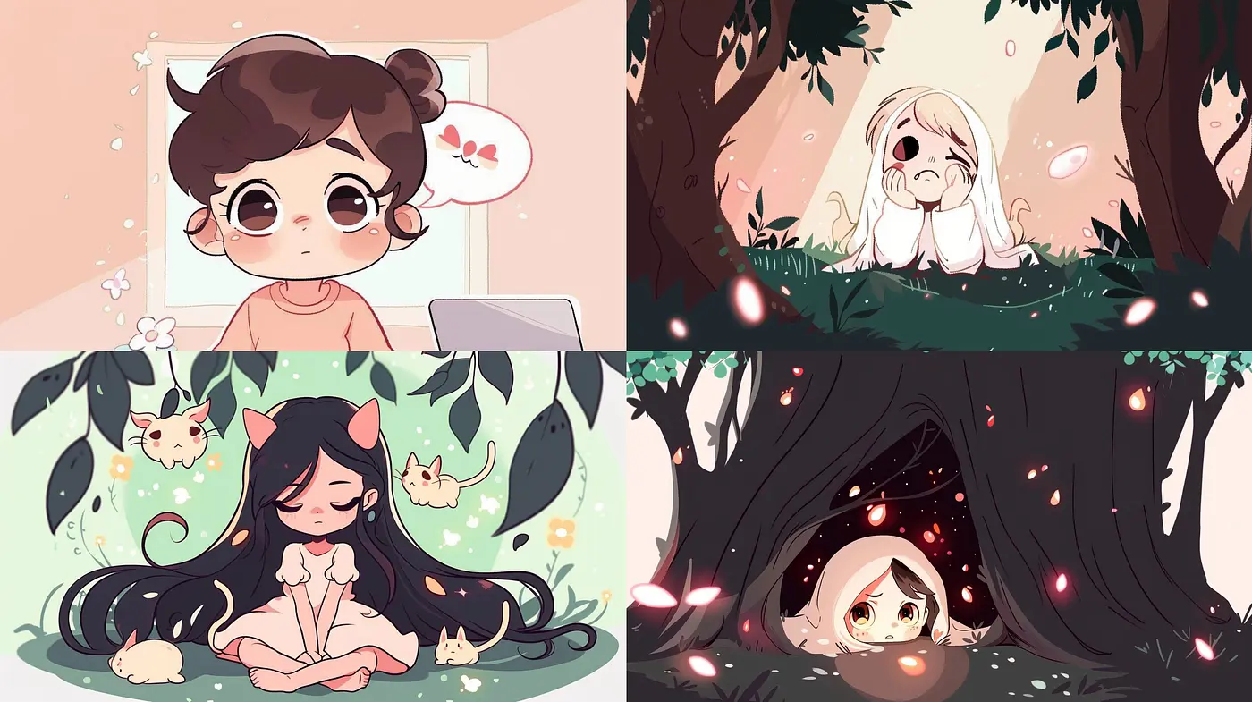 Whimsical Pastel Dreamscape with Anime Illustration Influences - Midjourney sref style