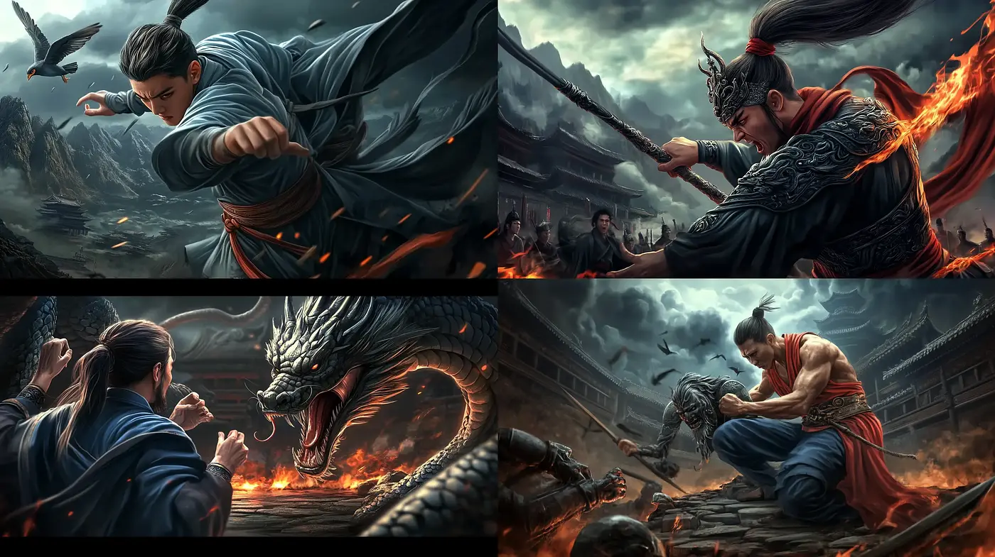 Epic Cinematic Tales of Mythical Asian Lore - Midjourney sref style
