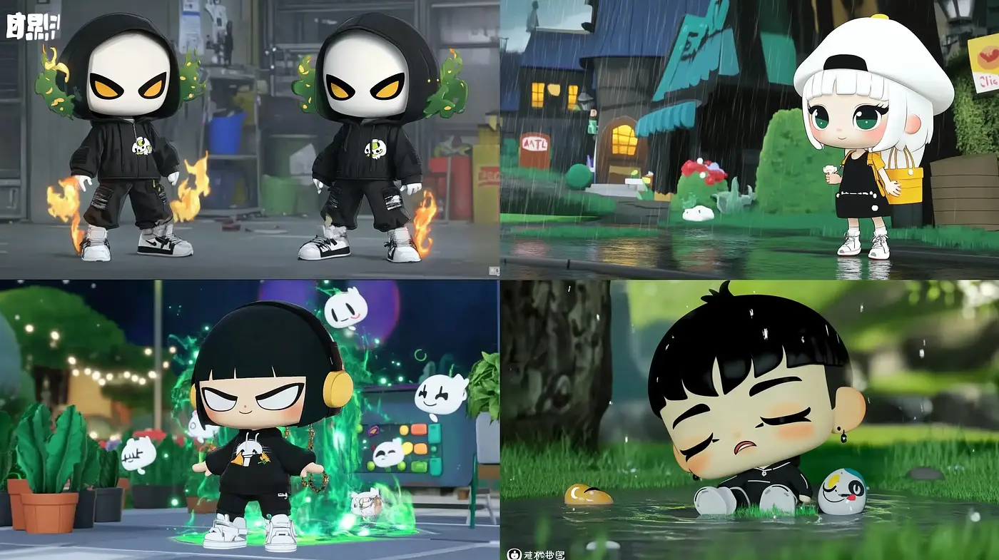 Playful Urban Anime Fusion with Vibrant Character Expressions - Midjourney sref style