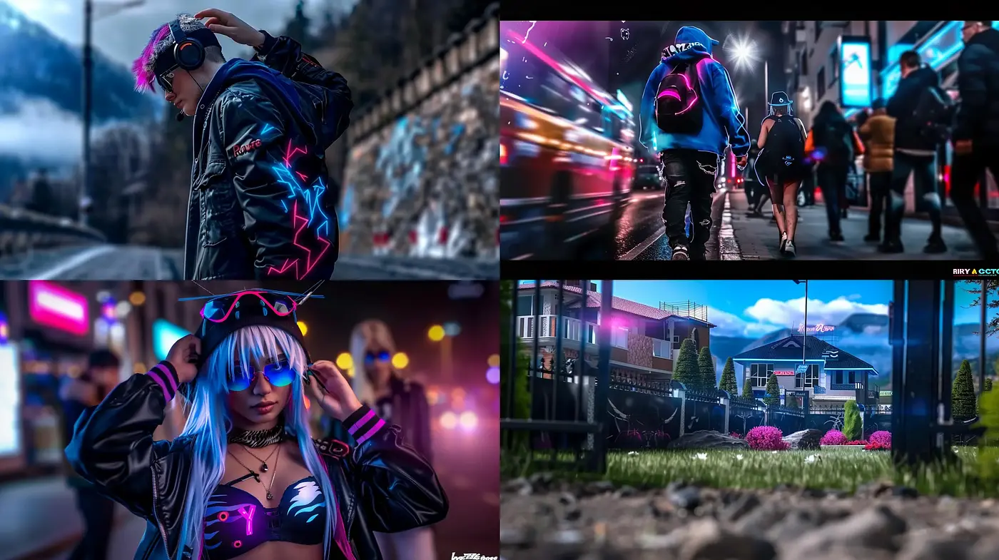 Neon Noir Dreamscape: A Cyberpunk Visual Overture - Midjourney sref style