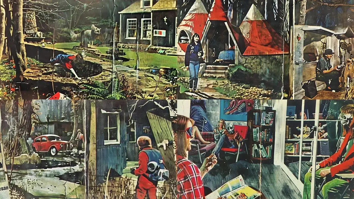 Rustic Americana Collage with a Touch of Surrealism - Midjourney sref style