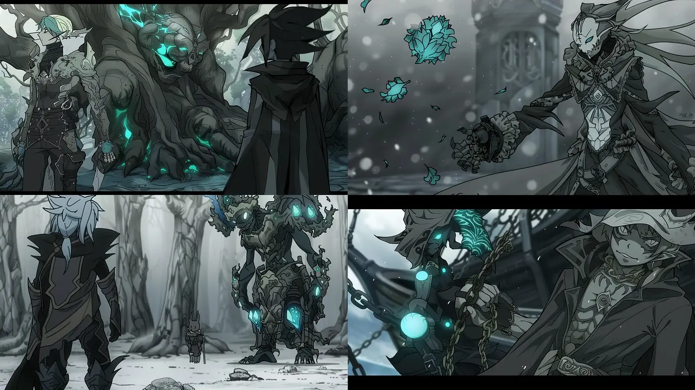 Monochromatic Ethereal Fantasy with Luminous Accents - Midjourney sref style