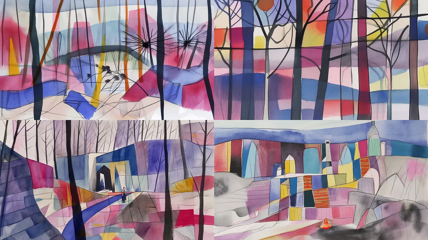 Abstract Geometric Synthesis with Pastel Harmonies - Midjourney sref style