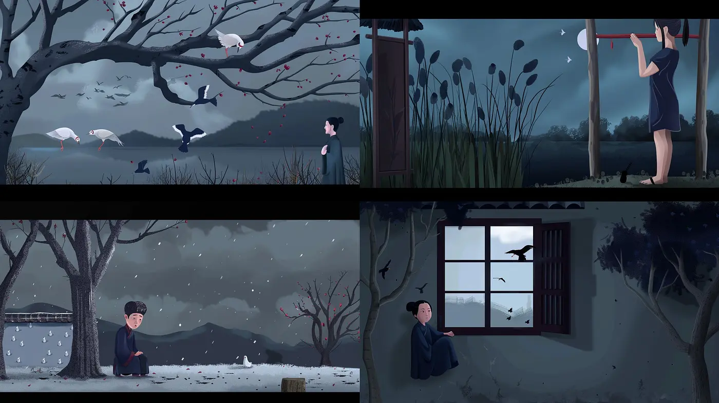 Ethereal Twilight: Muted Shades and Contemplative Vibes in a Semi-Realistic Style - Midjourney sref style