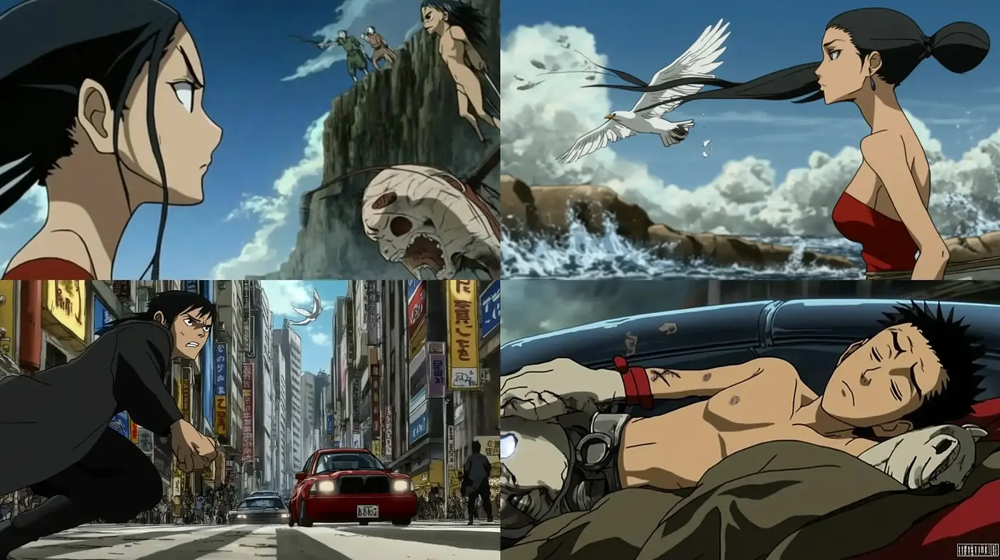Dynamic Anime Essence with Urban and Natural Flair - Midjourney sref style