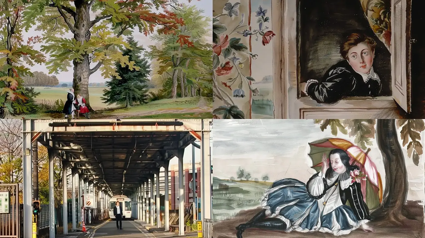 Whimsical Realism Blending Past with Present - Midjourney sref style