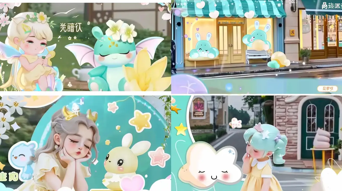 Whimsical and Soft Illustrative Styles with Cute Elements - Midjourney sref style