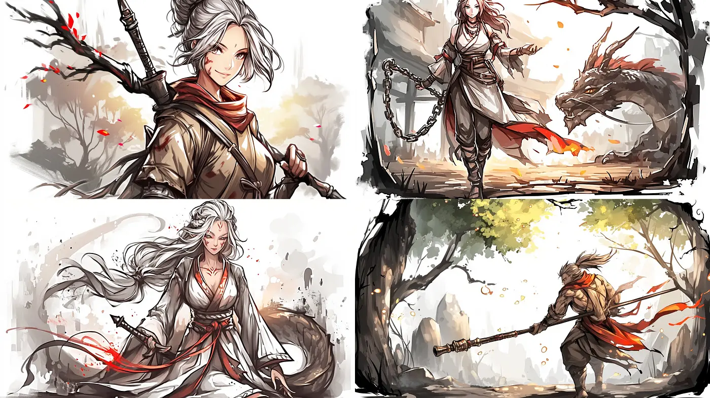 Ethereal Brushstrokes of Fantasy: A Harmonious Fusion of Warm Tones and Dreamy Textures - Midjourney sref style