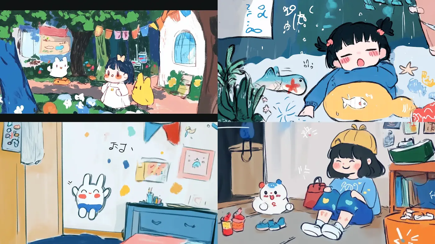 Cheerful Storybook Whimsy: A Consistent Tapestry of Animated Delight - Midjourney sref style