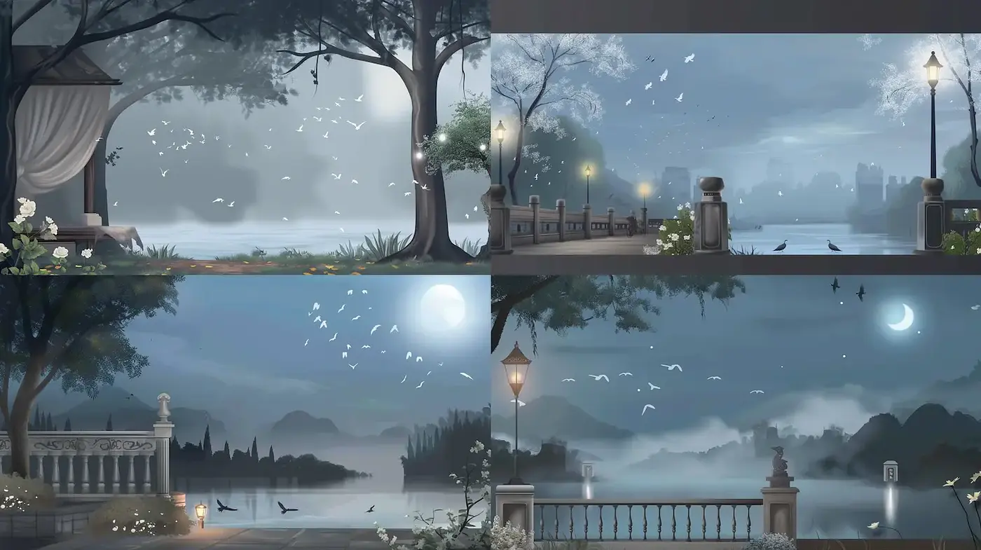 Serene and ethereal landscapes embodying a dreamlike quality - Midjourney sref style