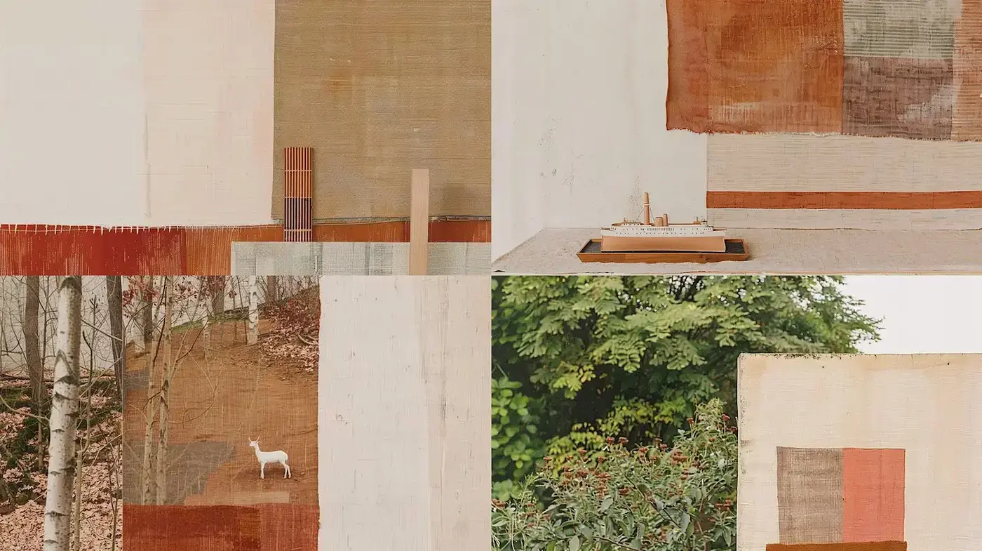 Textured and Minimalist Composition with Natural Elements - Midjourney sref style